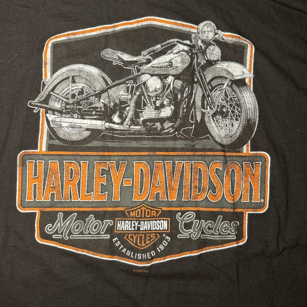 Y2K Harley Davidson Graphic T Shirt Men's‎ 4XG Black Tobacco Road North Carolina